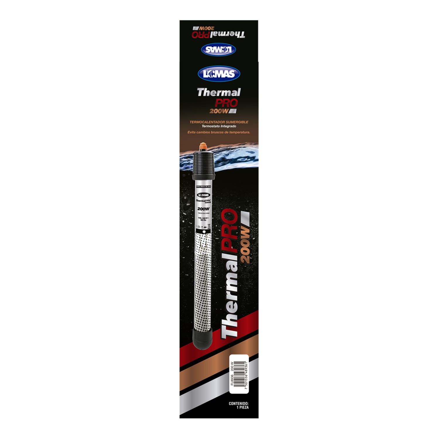 Termostato sumergible pecera LOMAS Thermalpro 200w o 200 lt