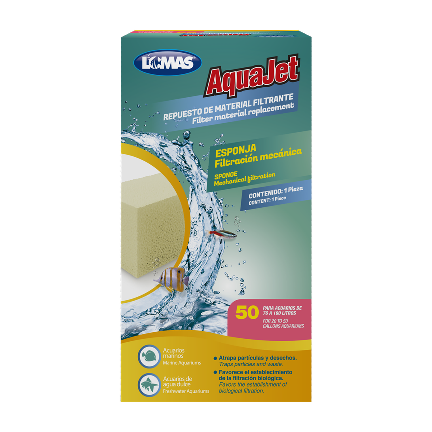 Repuesto esponja filtro AquaJet y Aquaclear 50