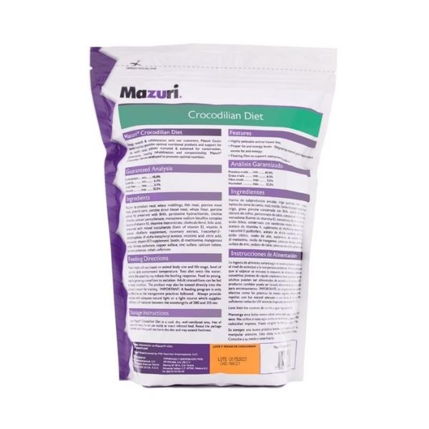 Alimento Mazuri dieta para cocodrilos y lagartos 900 grs