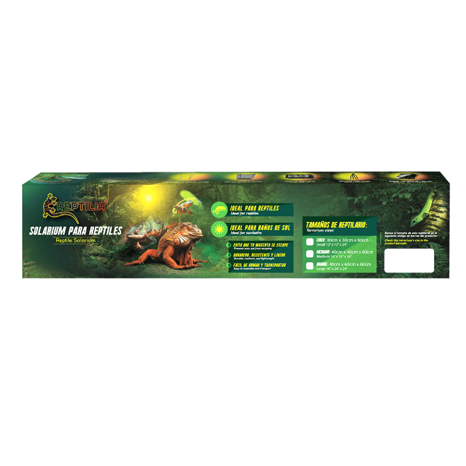 Terrario de malla y madera Reptilia armable grande 40x60x60