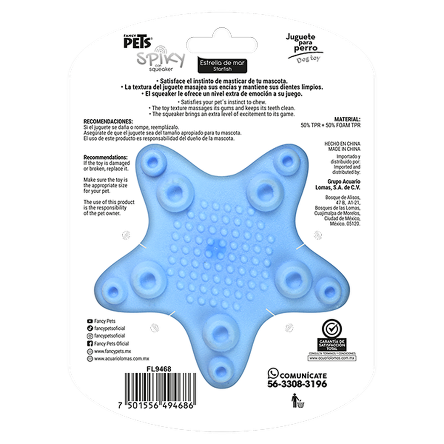 Fancy Pets juguete perro dental spiky con squeaker estrella