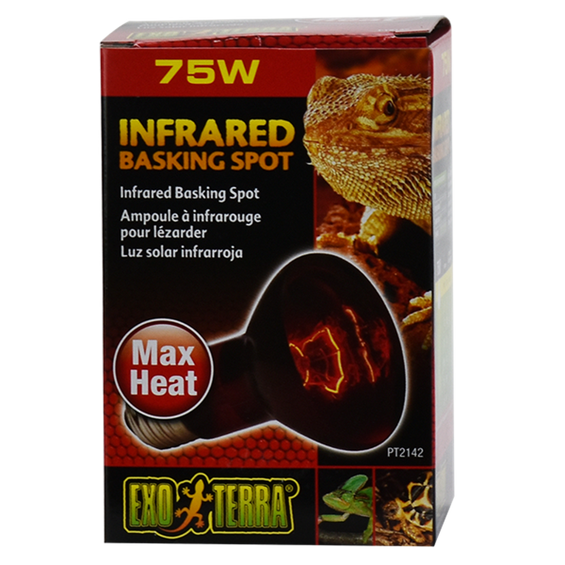 Exo Terra foco para terrario reptiles Infrarrojo Heat Glo 75w