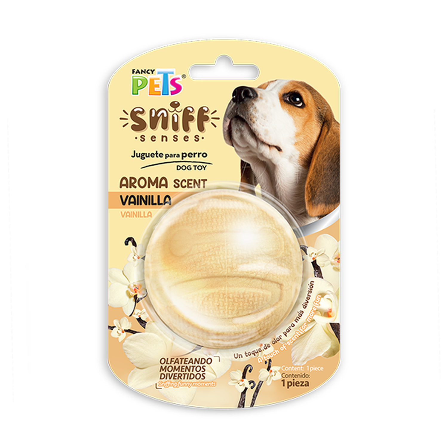 Fancy Pets Sniff Senses juguete pelota perro aroma vainilla