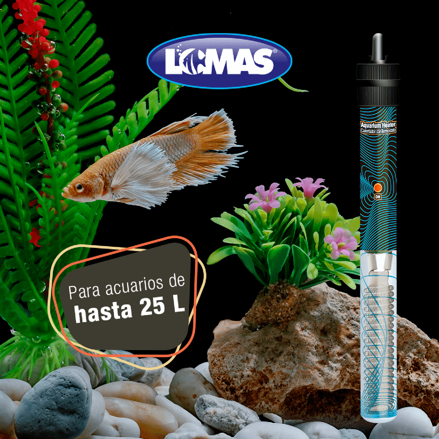 Lomas Calentador peceras acuario Termostato Thermo-Jet 25 W