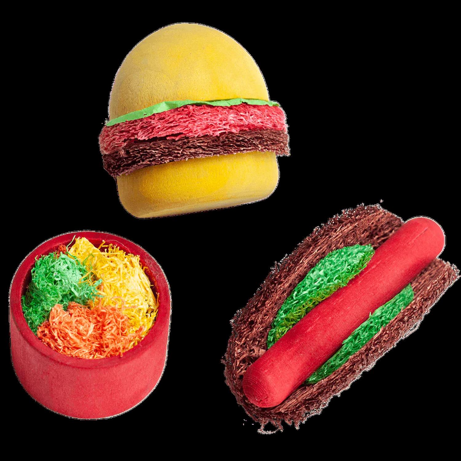 Juguete A&E Mordedera Cookout Wood & Loofah para hamster, cuyo | G.Valkyria - imagen 2
