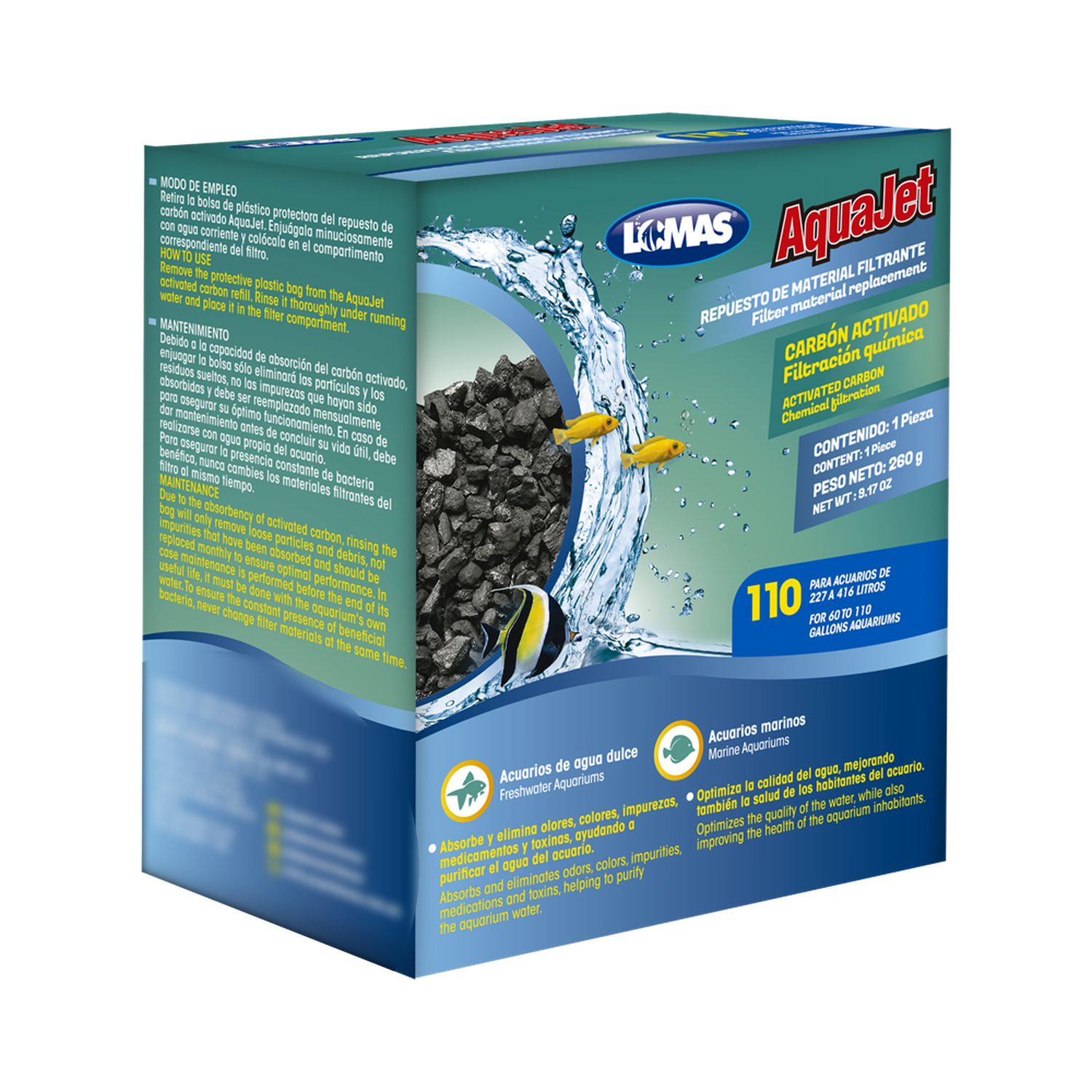 LOMAS repuesto carbon filtro cascada Aquajet y Aquaclear 110