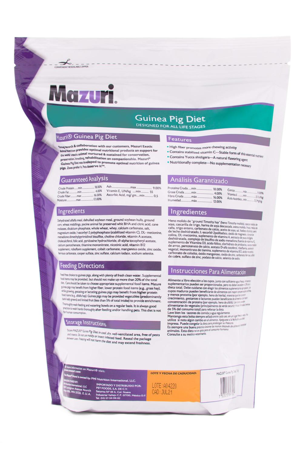Mazuri Alimento cuyo cualquier etapa heno timothy 1.3kg