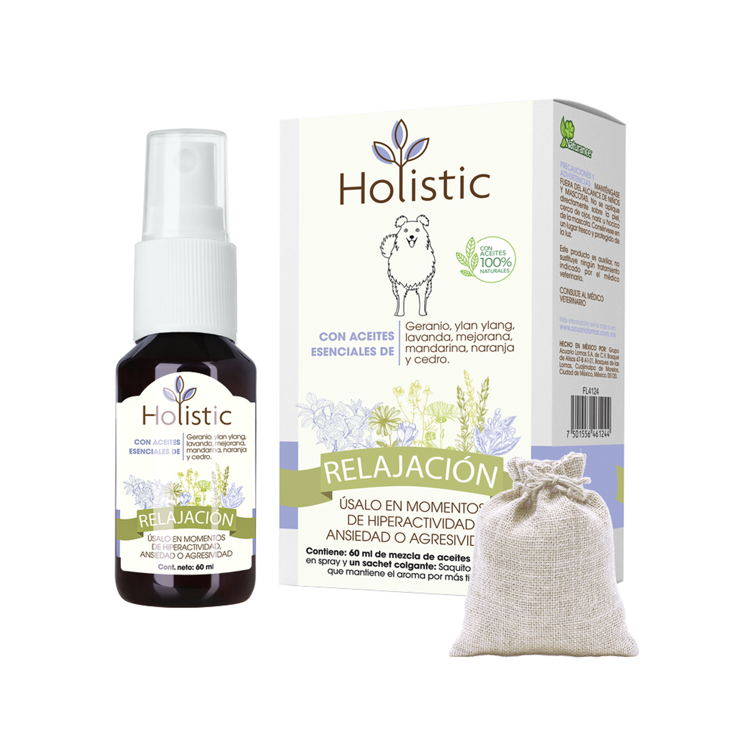 Naturance Holistic Aromatherapy dogs bottle 60ml relaxation