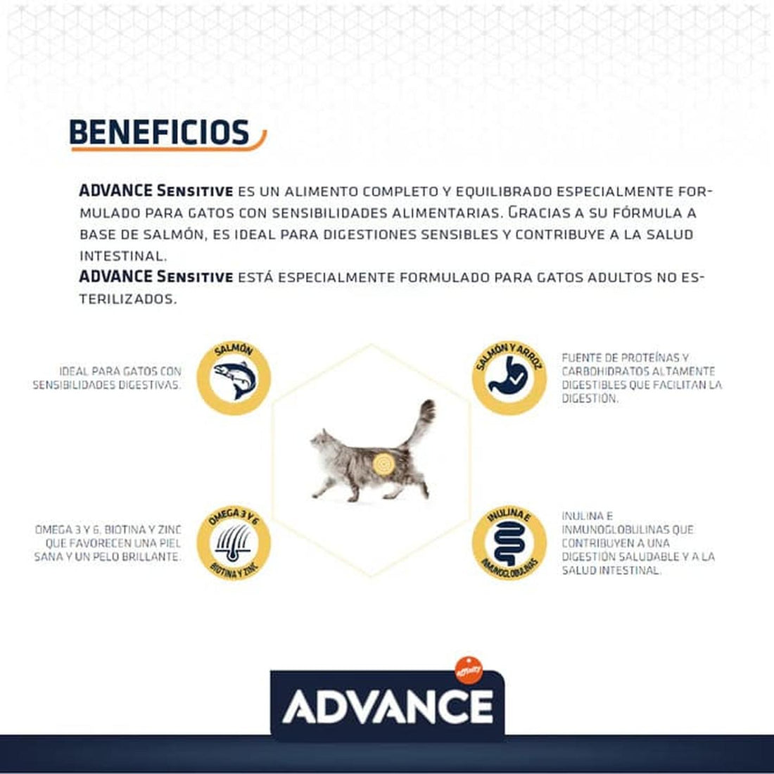Advance alimento para gato Sensitive Salmon 3Kg | G.Valkyria - imagen 1