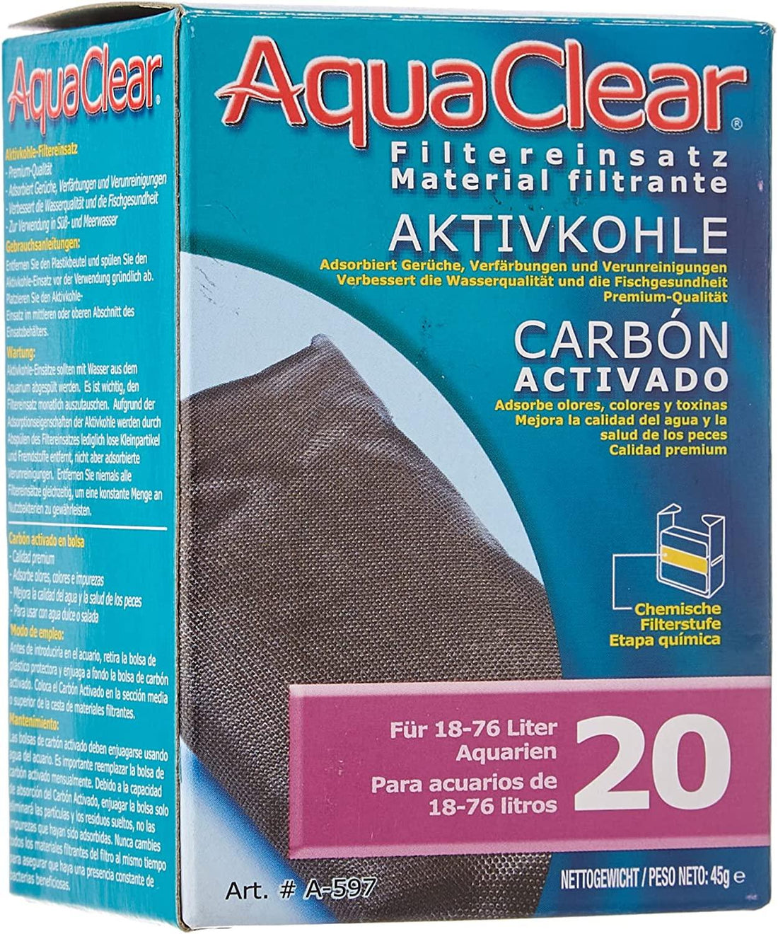 Repuesto Carbon Activado cascada Aquaclear Mini 20 de Aqua-Clear | G.Valkyria - imagen 1