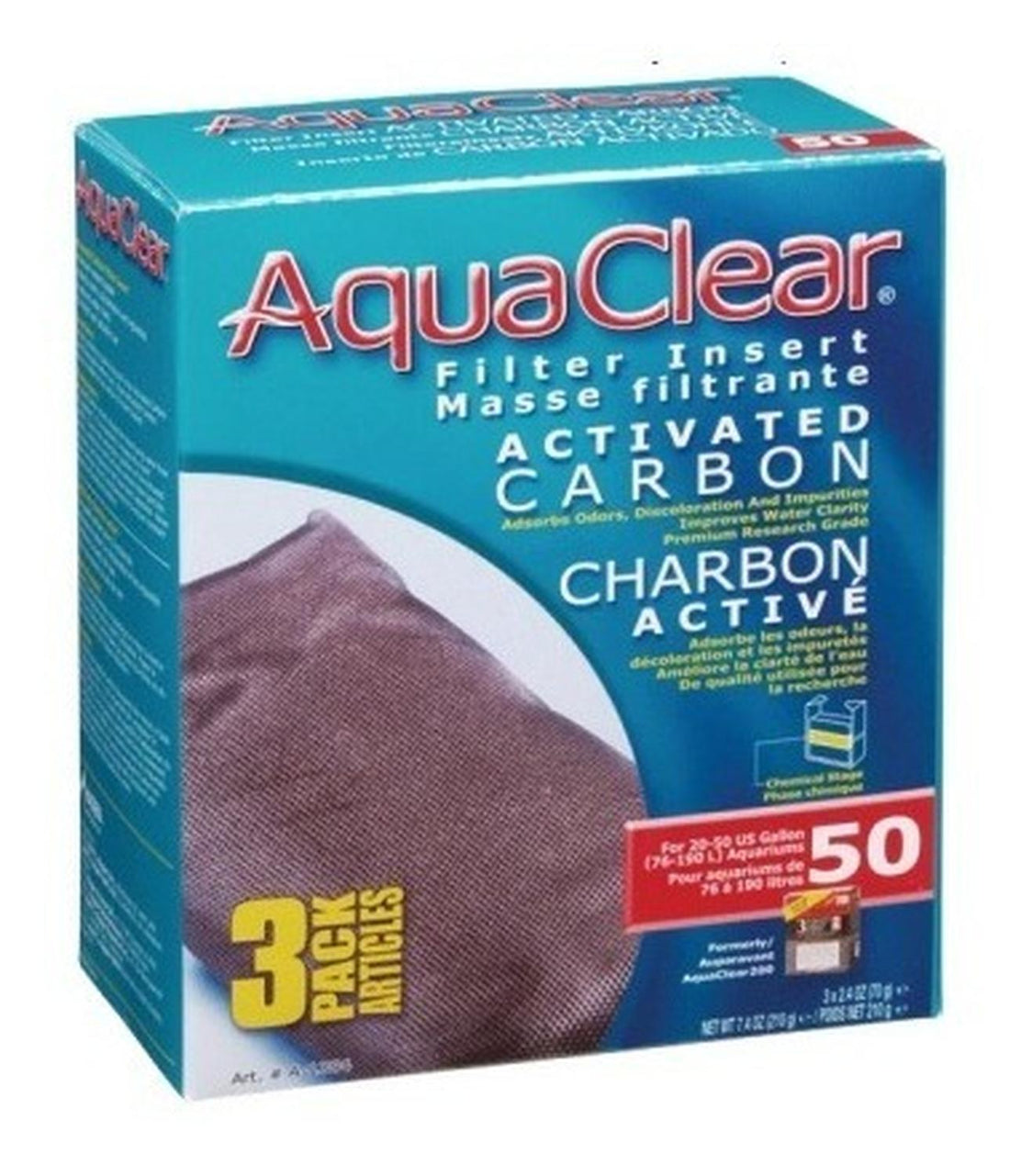 Repuesto Carbón Aquaclear 50/200 Caja Con Tres Cargas de Aqua-Clear | G.Valkyria