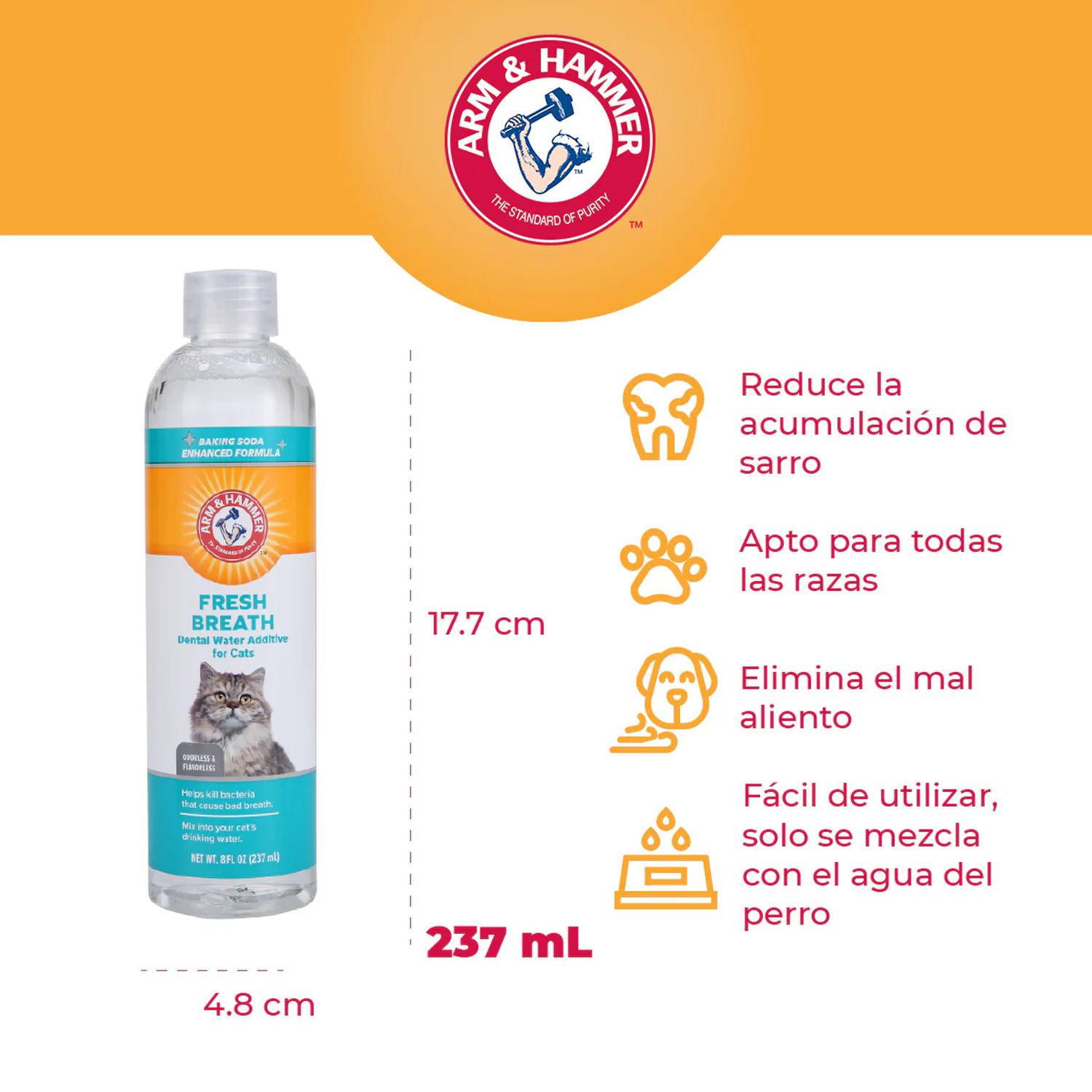 Arm & Hammer Enjuague dental para gato aliento fresco 237ml | G.Valkyria - imagen 5