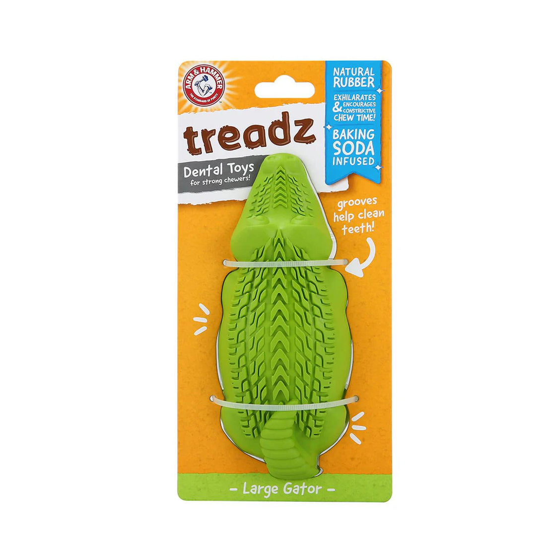 Arm & Hammer Treadz Juguete Dental para Perro Cocodrilo Grande | G.Valkyria - imagen 1
