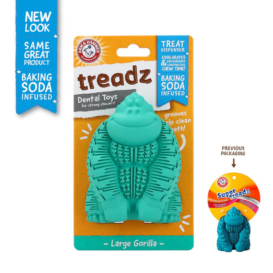 Arm & Hammer Treadz Juguete Dental para Perro Gorila Grande | G.Valkyria - imagen 1