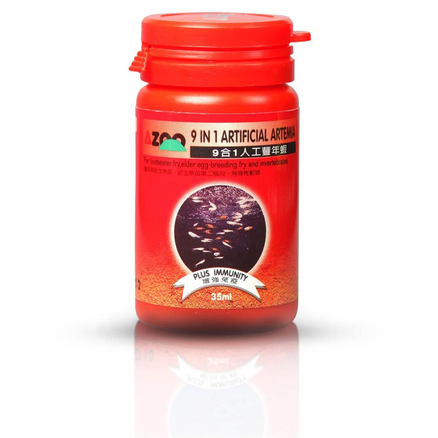 Azoo 9en1 alimento alevines acuarios artemia artificial 35ml | G.Valkyria - imagen 1