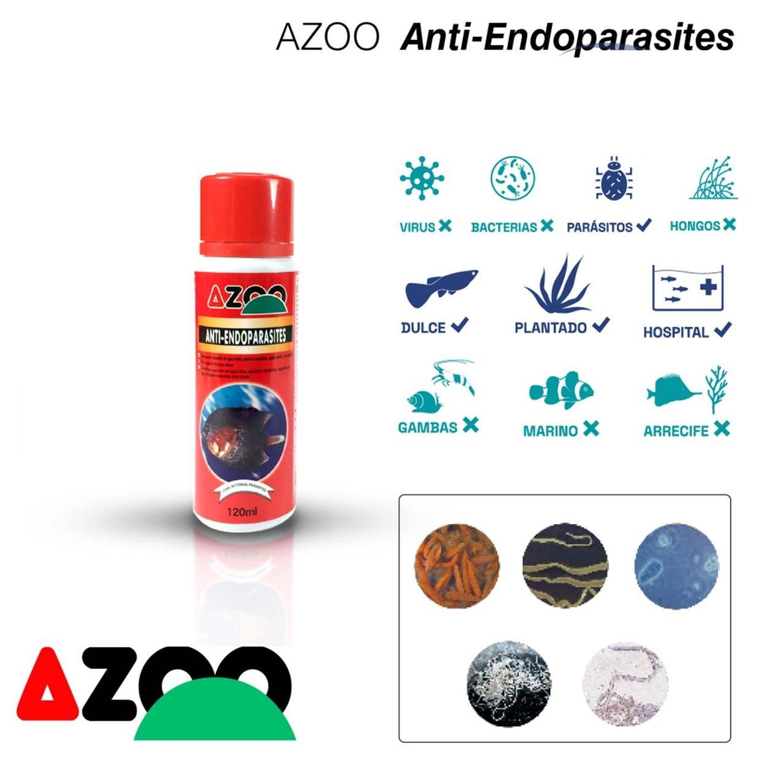 Azoo Anti-Endoparasites interno para acuarios dulce 120 ml | G.Valkyria - imagen 2