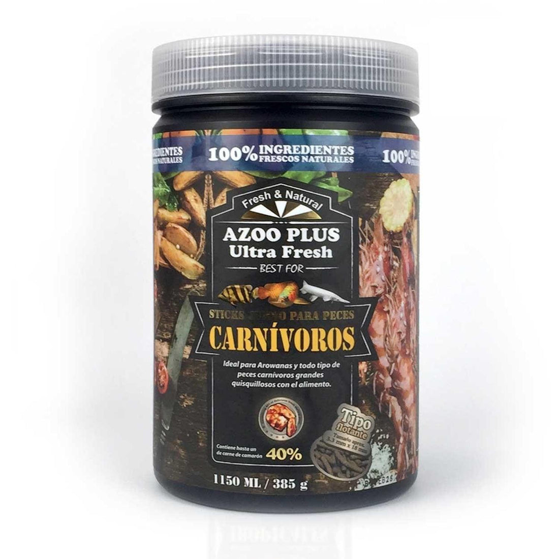 Azoo Plus Alimento UltraFresh Tropical Sticks jumbo peces carnívoros 385g | G.Valkyria - imagen 1