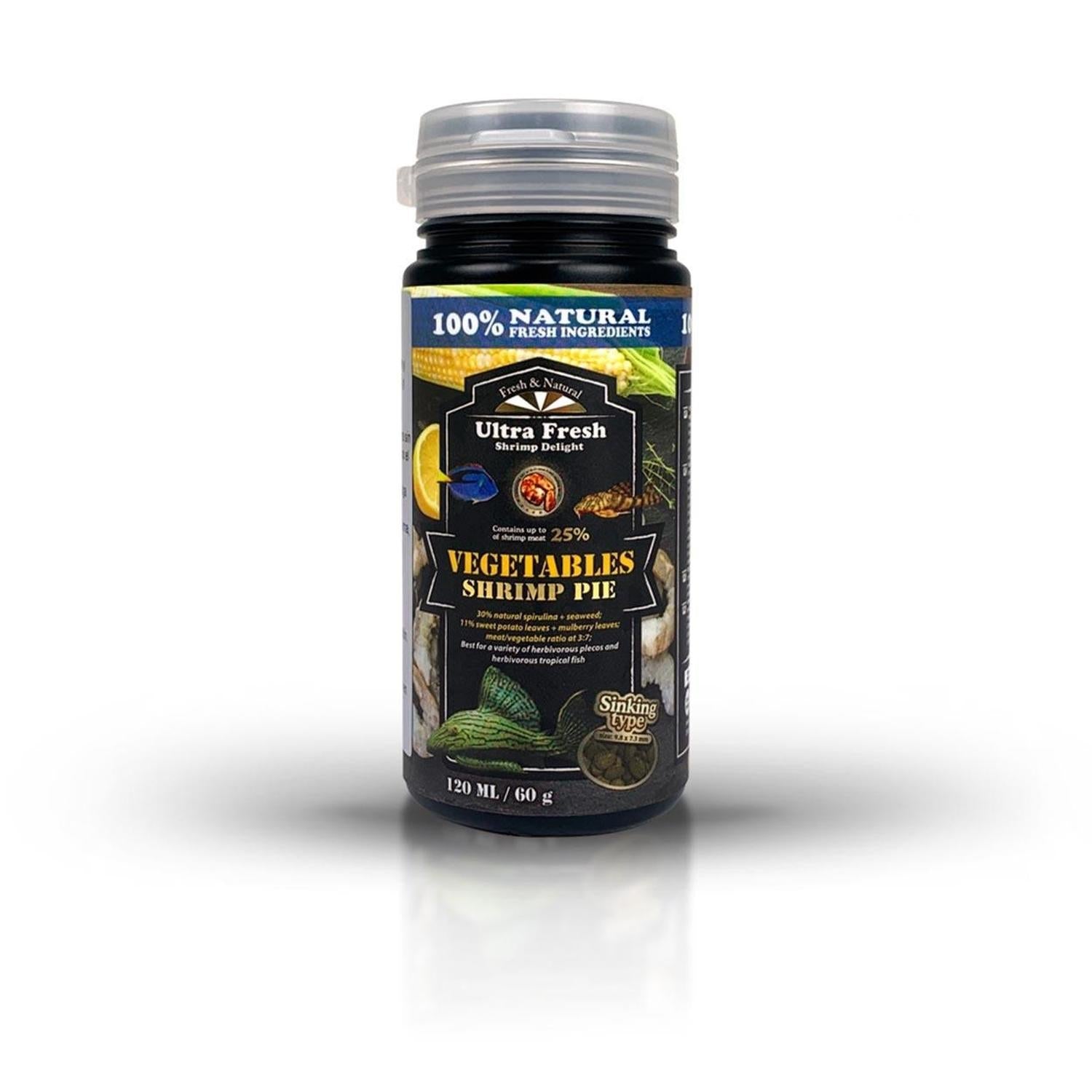 Azoo UltraFresh Alimento Pay Camarón Vegetales Plecos y Herbívoros 60g | G.Valkyria - imagen 1