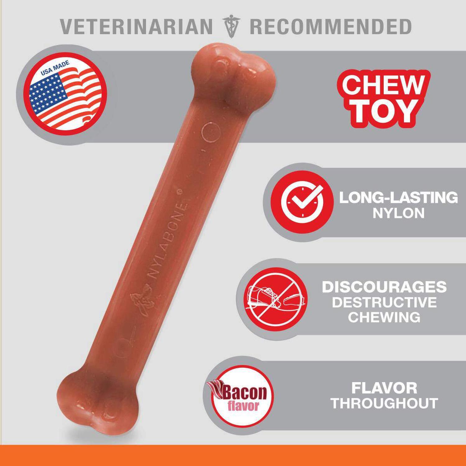 Juguete Nylabone perro Power Dura Chew Tocino 23kg extreme
