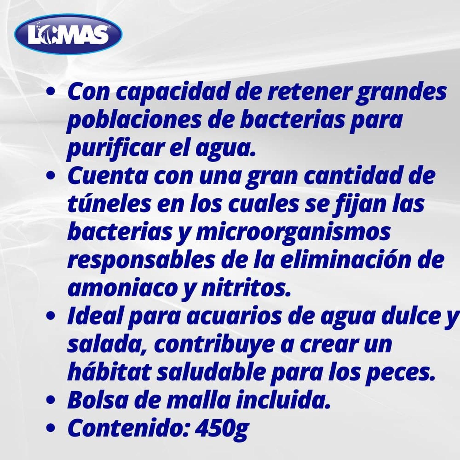 Lomas Ceramica bacteria Filtro o sump 450 Grs Con Malla