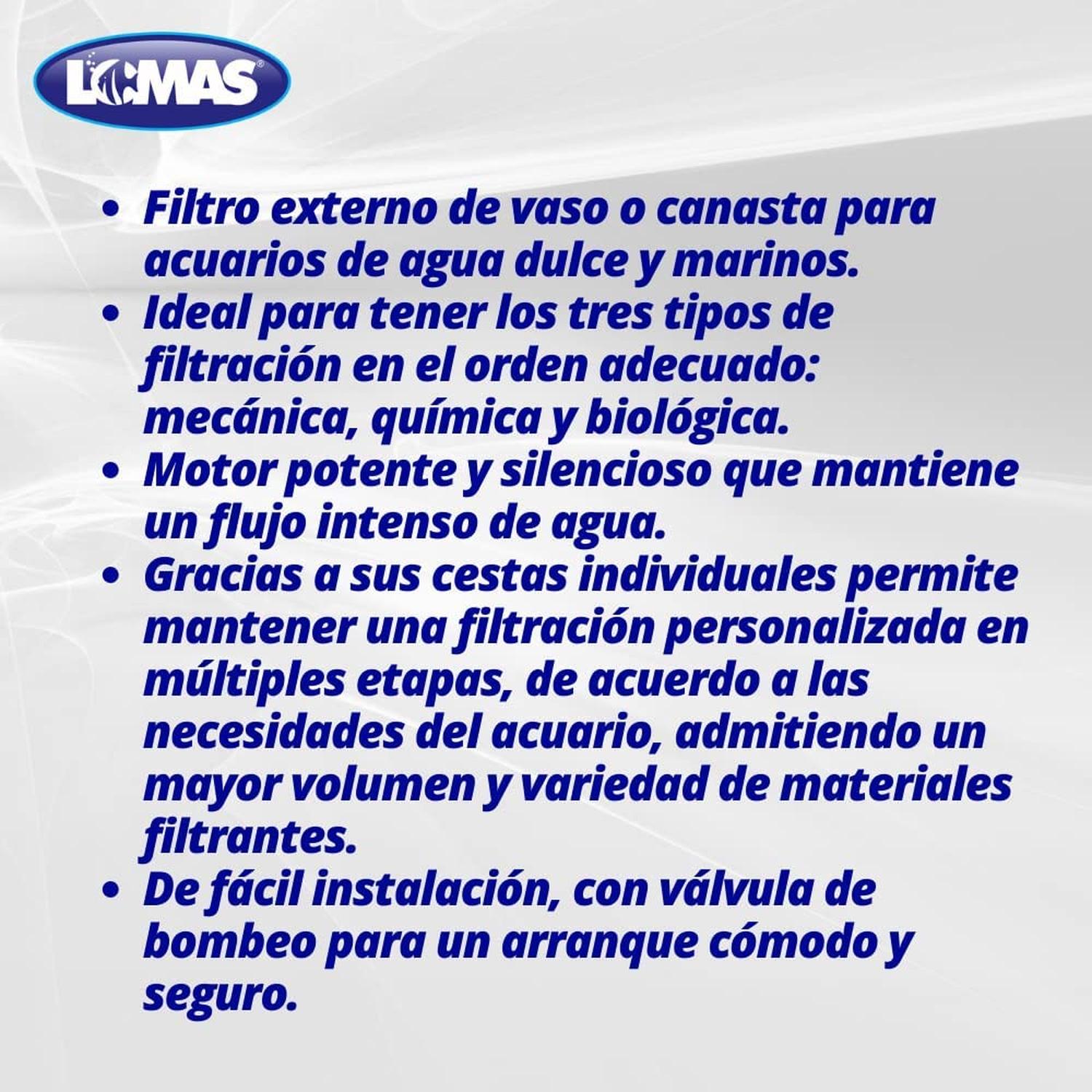 Filtro Canister AquaJet para peces o acuarios 300 litros