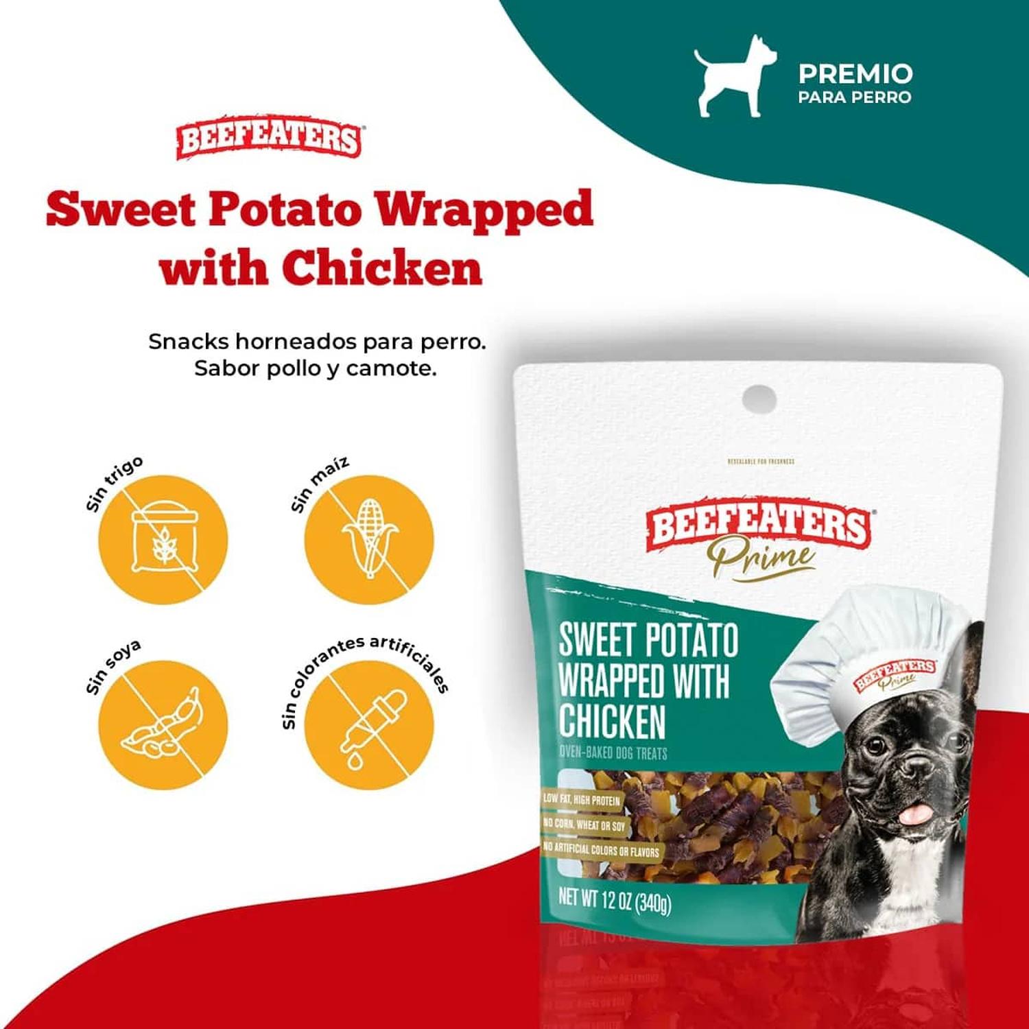 Beefeaters Prime premio natural perro Camote con Pollo 57g | G.Valkyria - imagen 5