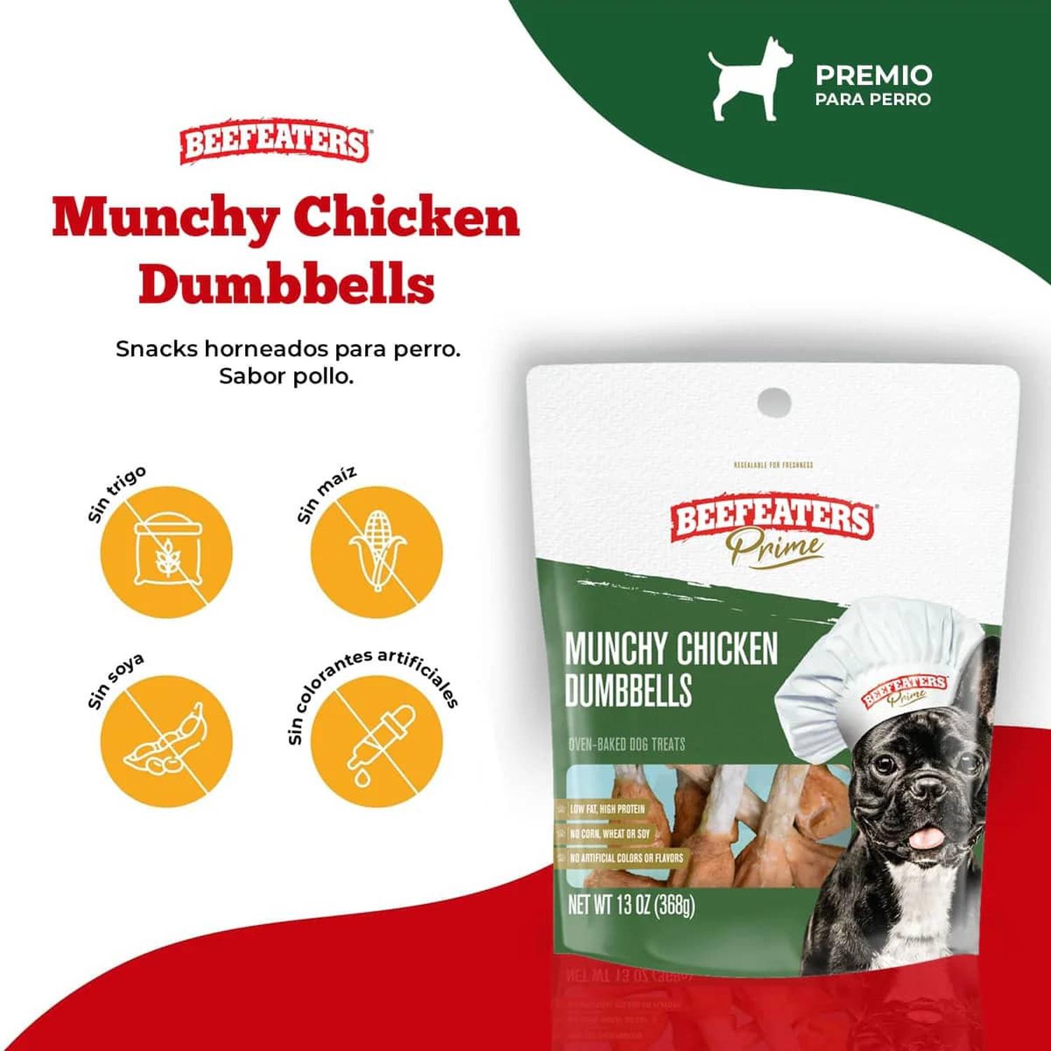 Beefeaters Prime premio natural perro Dumbbells Pollo 60g | G.Valkyria - imagen 5