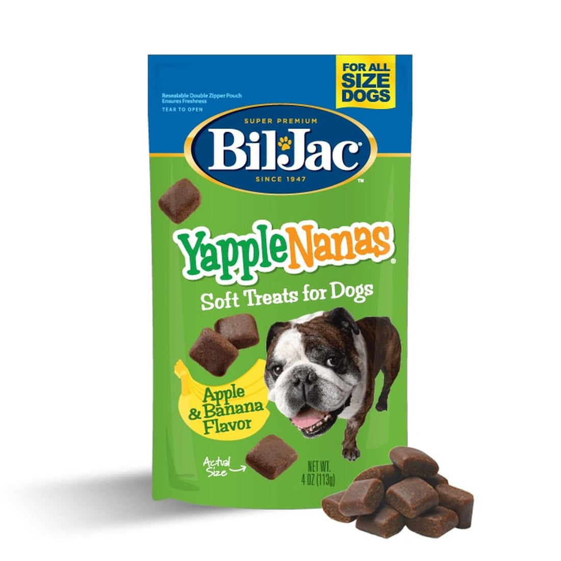 Bil-Jac Yapple-Nanas platano manzana premios suaves perro 113g | G.Valkyria