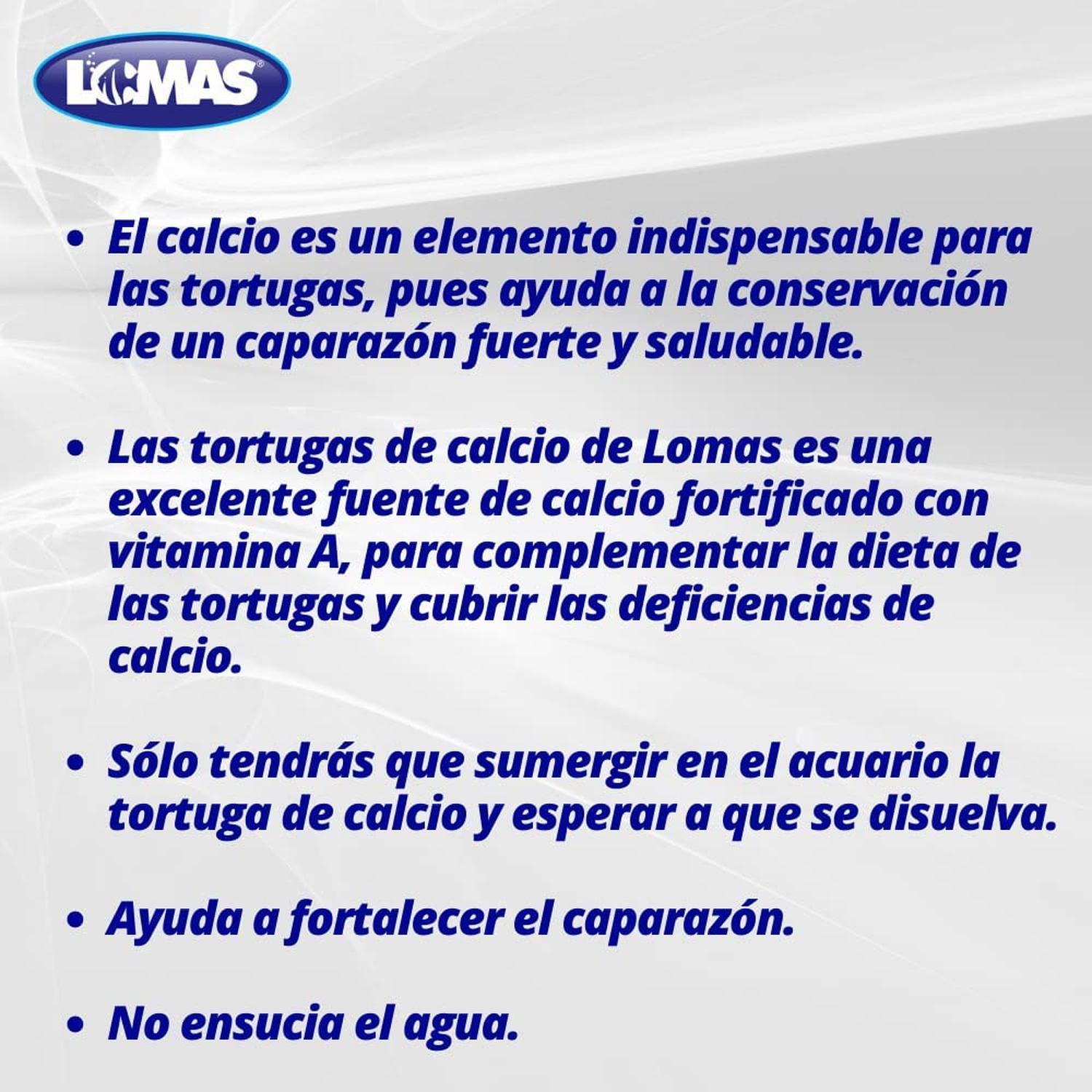 LOMAS Calcio Para Tortugas Con Vitamina A caparazón fuerte
