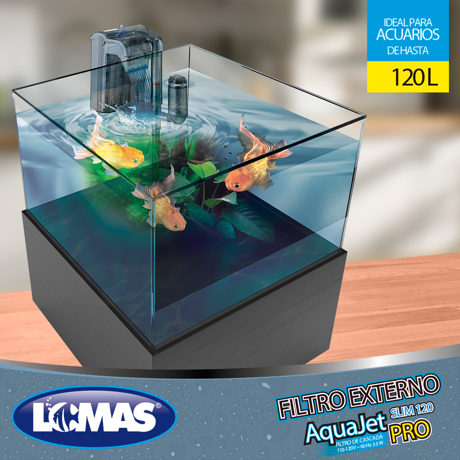 LOMAS filtro de cascada para acuario AquaJet Slim Pro 120 lt