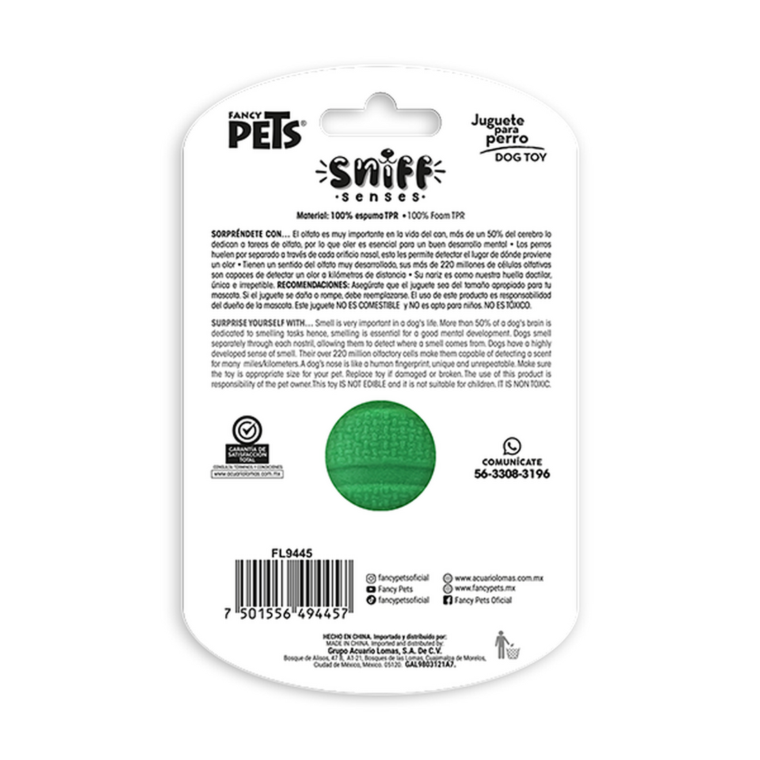 Fancy Pets Sniff Senses juguete pelota perro aroma sandia