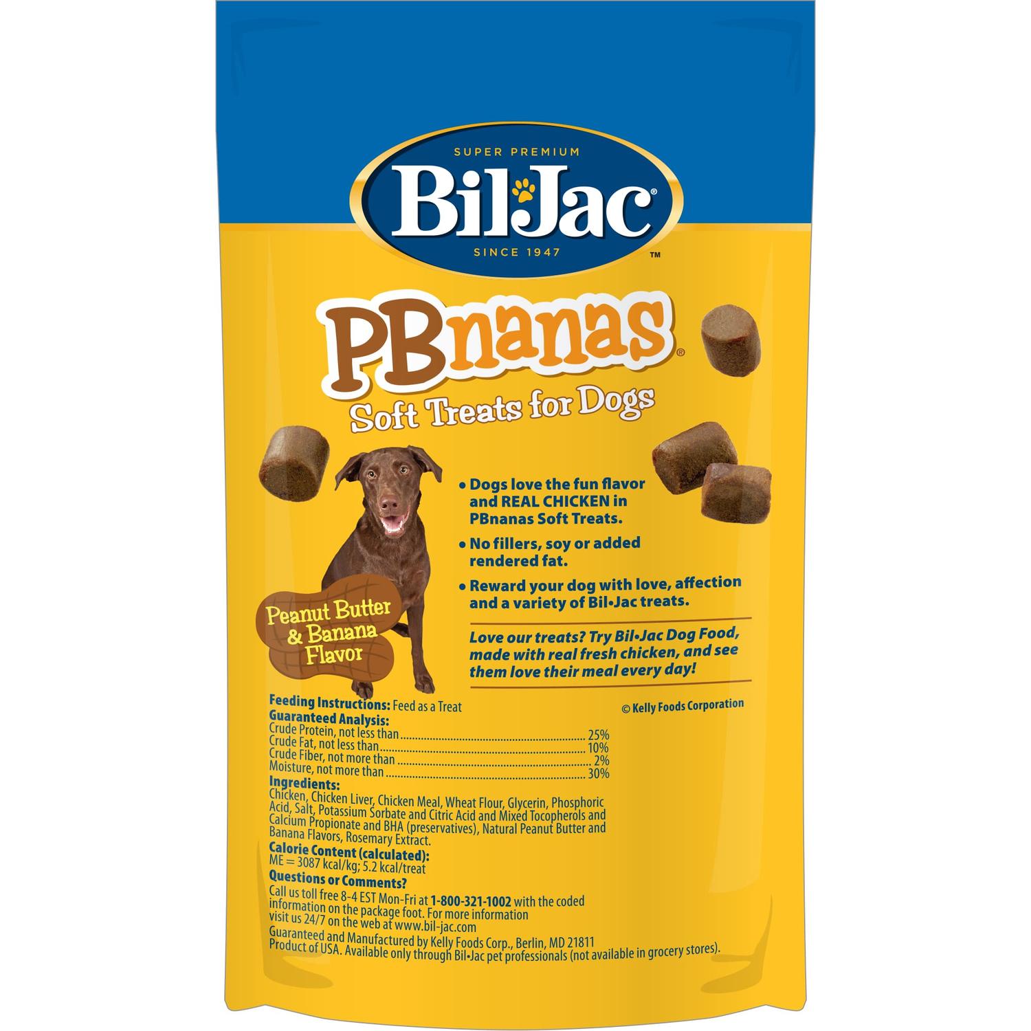 Bil-Jac premios para perro suaves BP nanas banana y cacahuate 113 grs