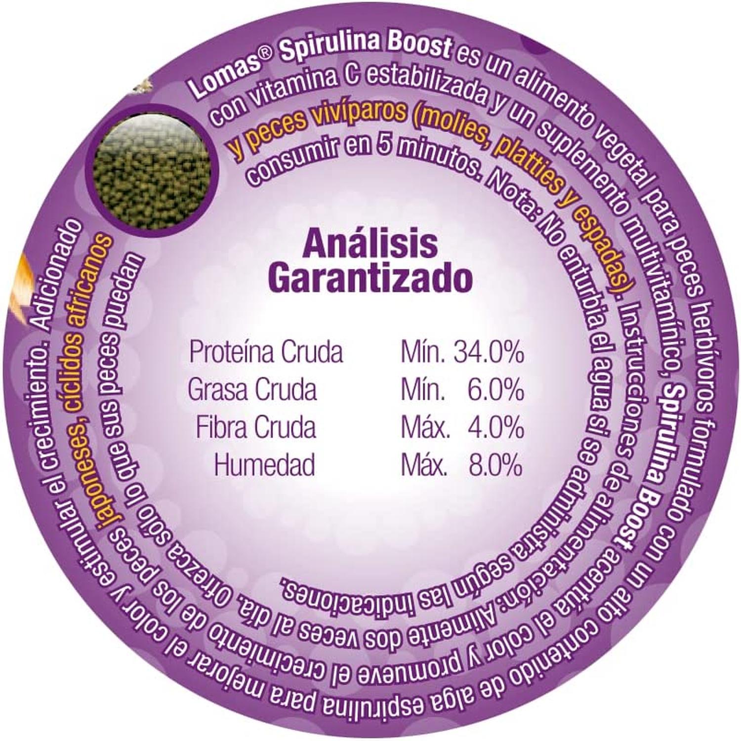 Alimento peces spirulina boost 70g molies platties espadas