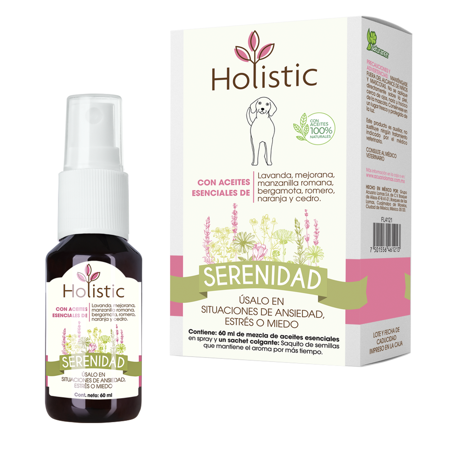 Naturance Holistic Aromatherapy dogs bottle 60ml serenity