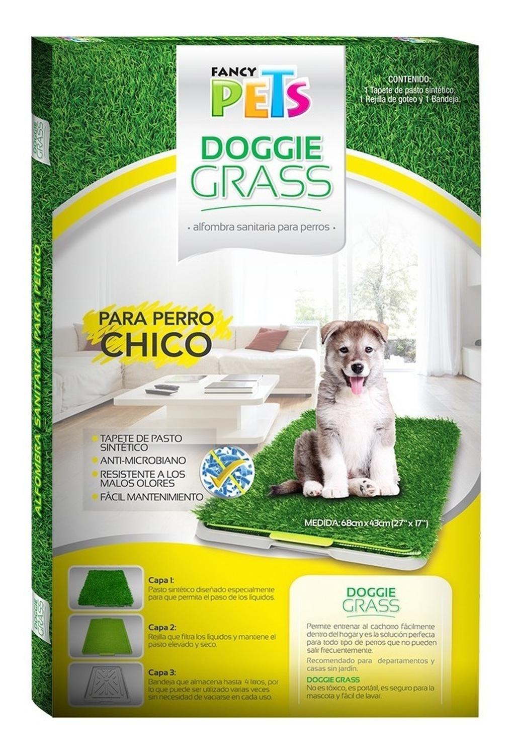 Doggie Grass Tapete Entrenador Pasto Sintetico perro chico