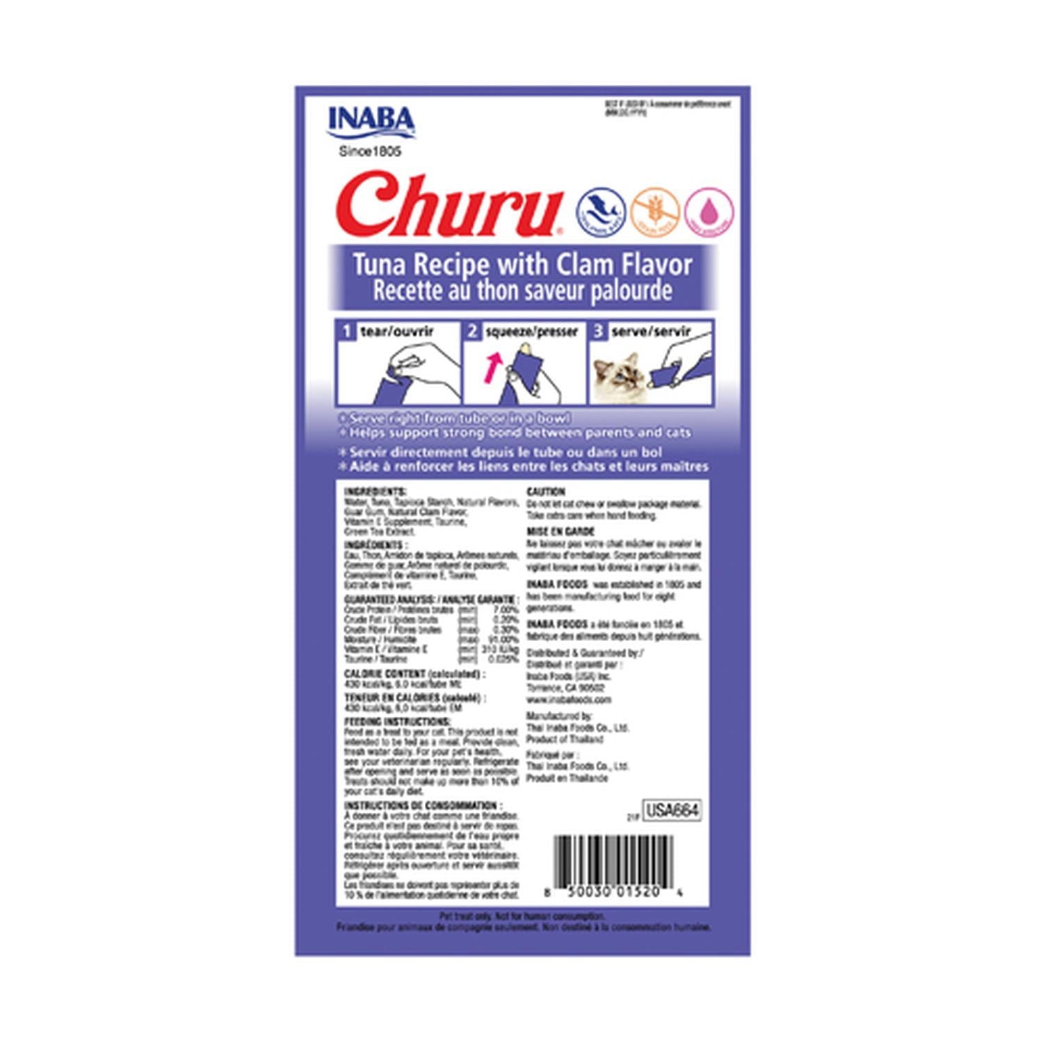 Inaba Churu Atún/Almeja Snack Premio para Gatos 24 tubos | G.Valkyria - imagen 3