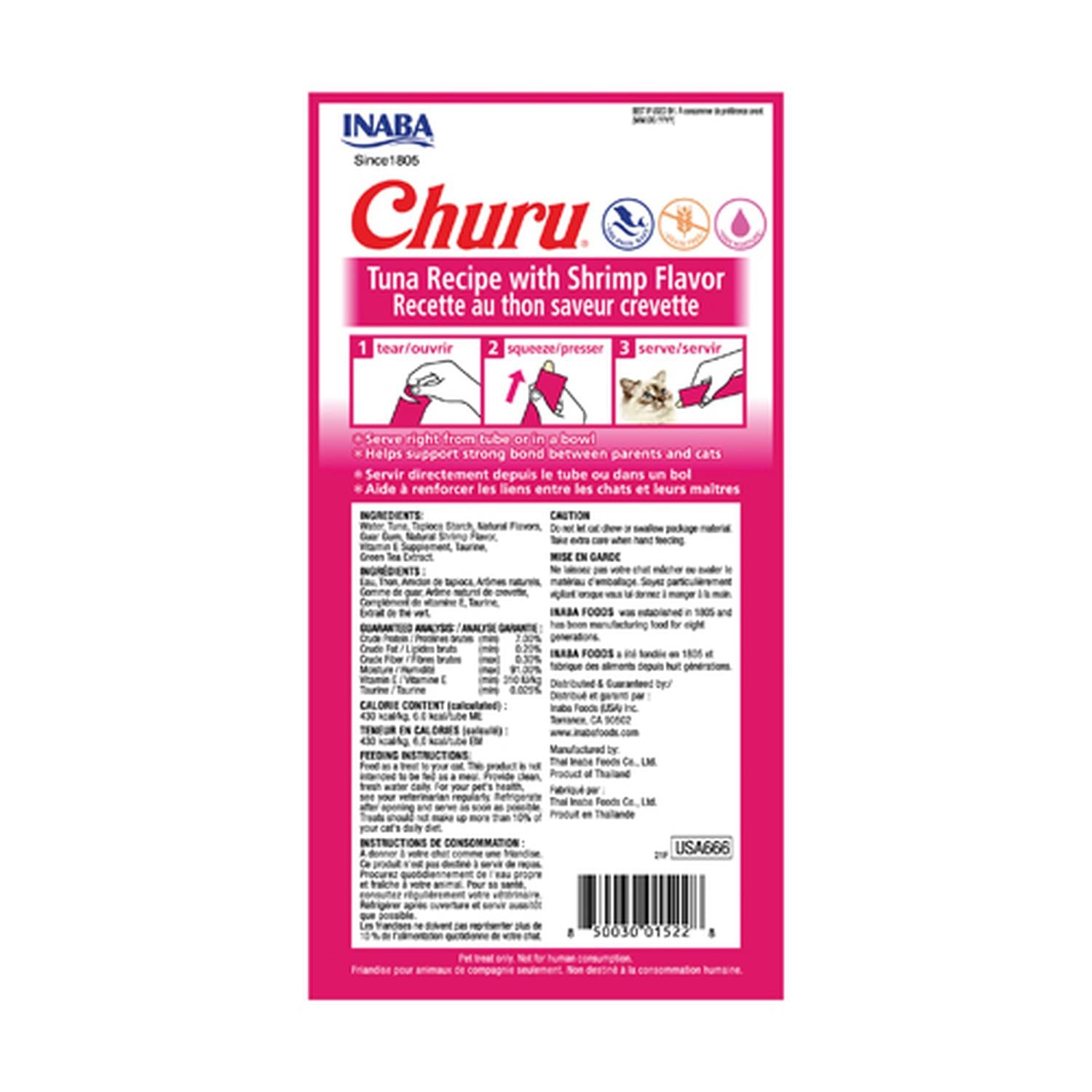 Inaba Churu Atún/Camaron Snack Premio para Gatos 24 tubos | G.Valkyria - imagen 3