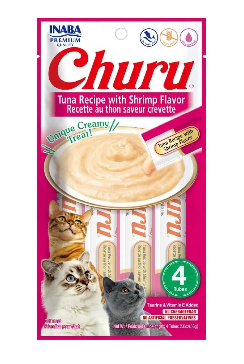 Inaba Churu Atún/Camaron Snack Premio para Gatos 4 tubos de 14 grs cu | G.Valkyria - imagen 1