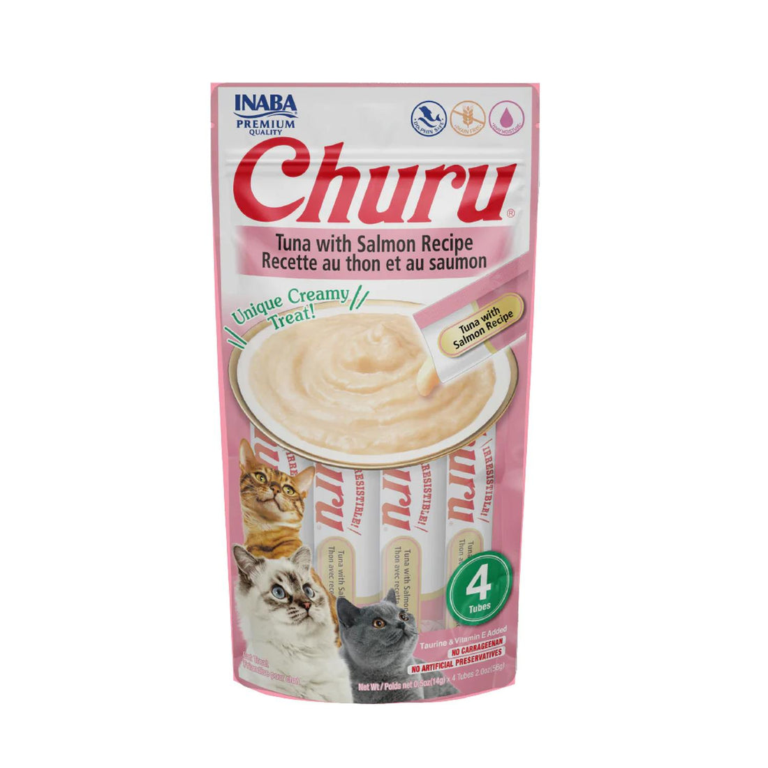 Inaba Churu Atún/Salmón Snack Premio Gatos 4 tubos 14gr cu | G.Valkyria - imagen 1