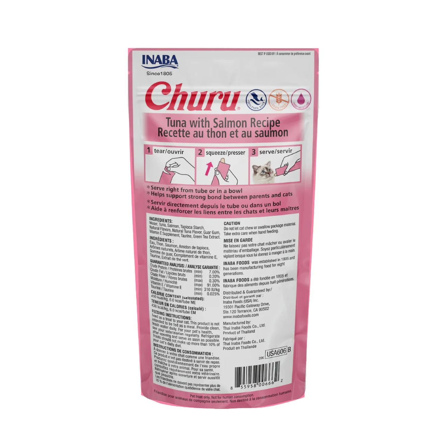 Inaba Churu Atún/Salmón Snack Premio Gatos 4 tubos 14gr cu | G.Valkyria - imagen 2