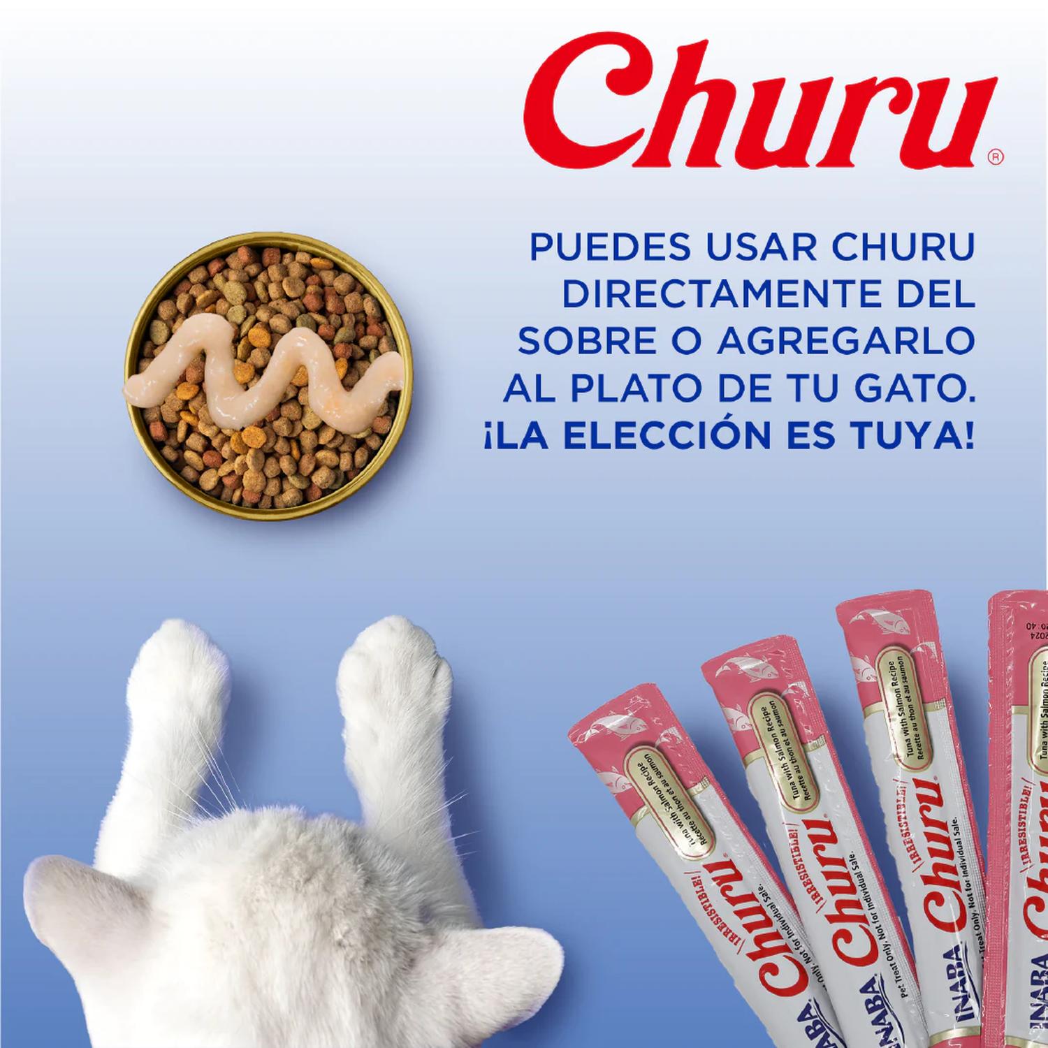 Inaba Churu Atún/Salmón Snack Premio Gatos 4 tubos 14gr cu | G.Valkyria - imagen 6