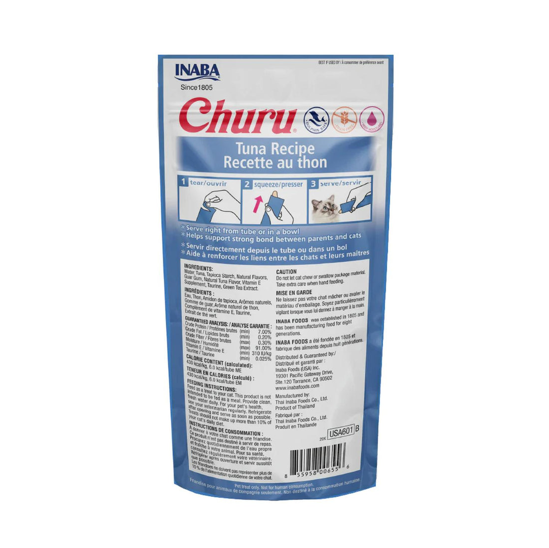 Inaba Churu Atún Snack Premio para Gatos 4 tubos de 14 grs cu | G.Valkyria - imagen 1