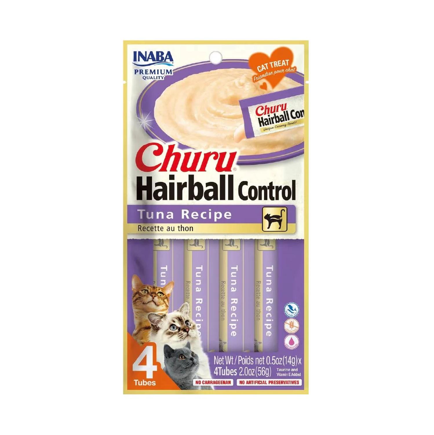 Inaba Churu Hairball Snack Premio Cremoso para Gatos 4 tubos | G.Valkyria - imagen 1