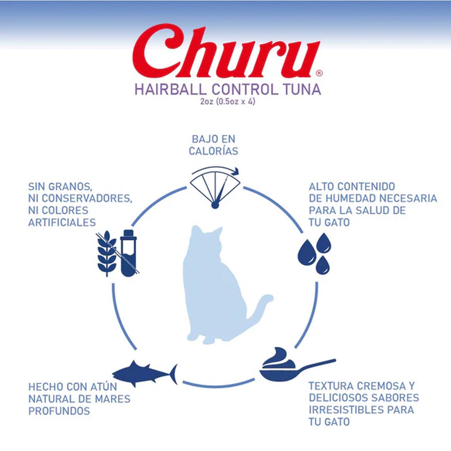 Inaba Churu Hairball Snack Premio Cremoso para Gatos 4 tubos | G.Valkyria - imagen 3