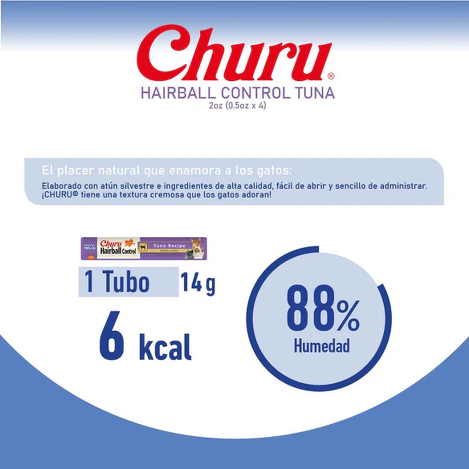 Inaba Churu Hairball Snack Premio Cremoso para Gatos 4 tubos | G.Valkyria - imagen 4
