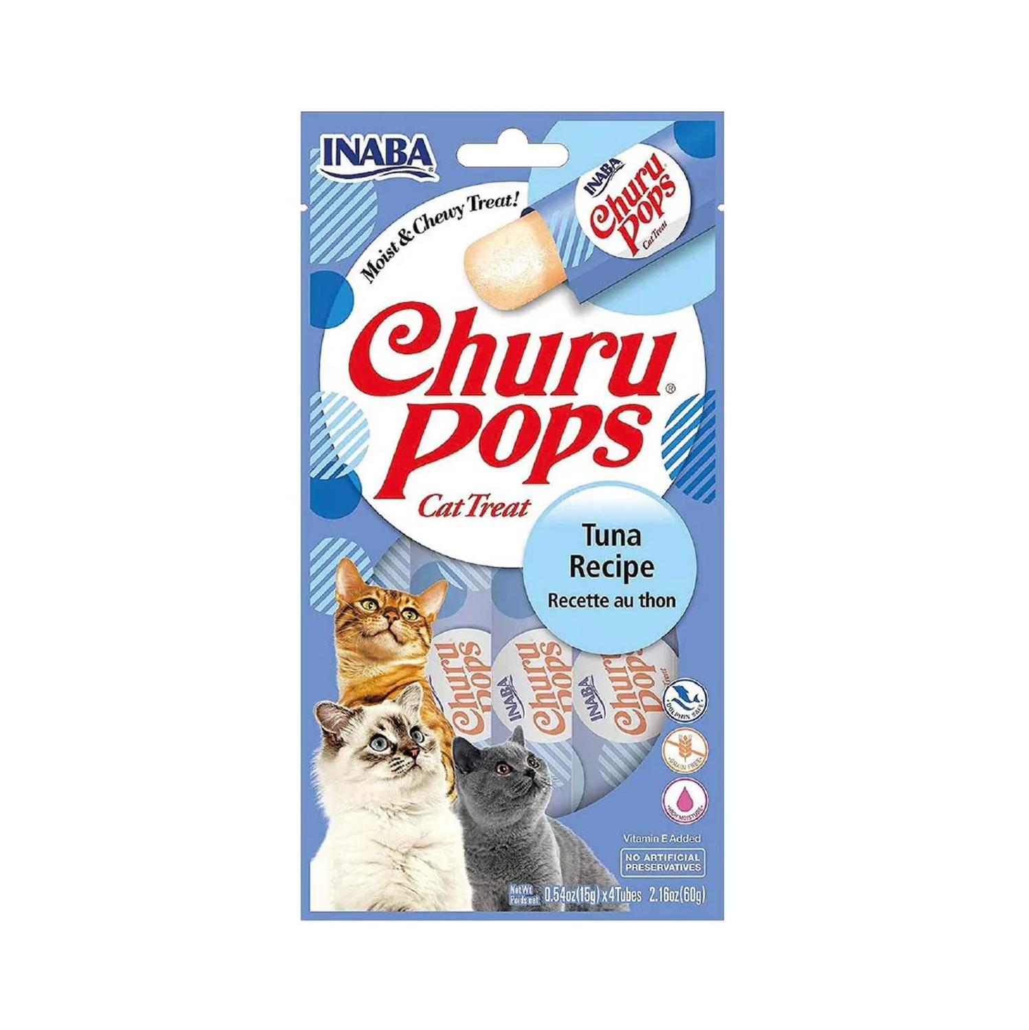 Inaba Churu Pops Atún Snack Premio Cremoso para Gatos 4 tubos | G.Valkyria - imagen 1