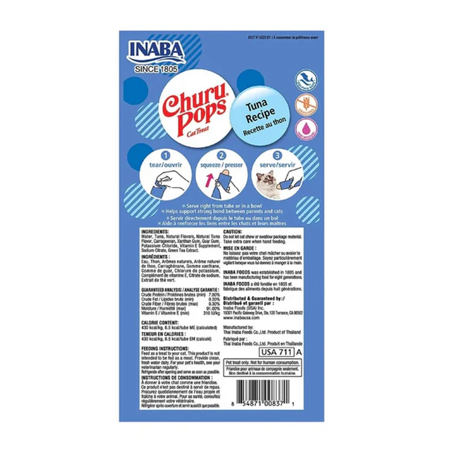 Inaba Churu Pops Atún Snack Premio Cremoso para Gatos 4 tubos | G.Valkyria - imagen 2