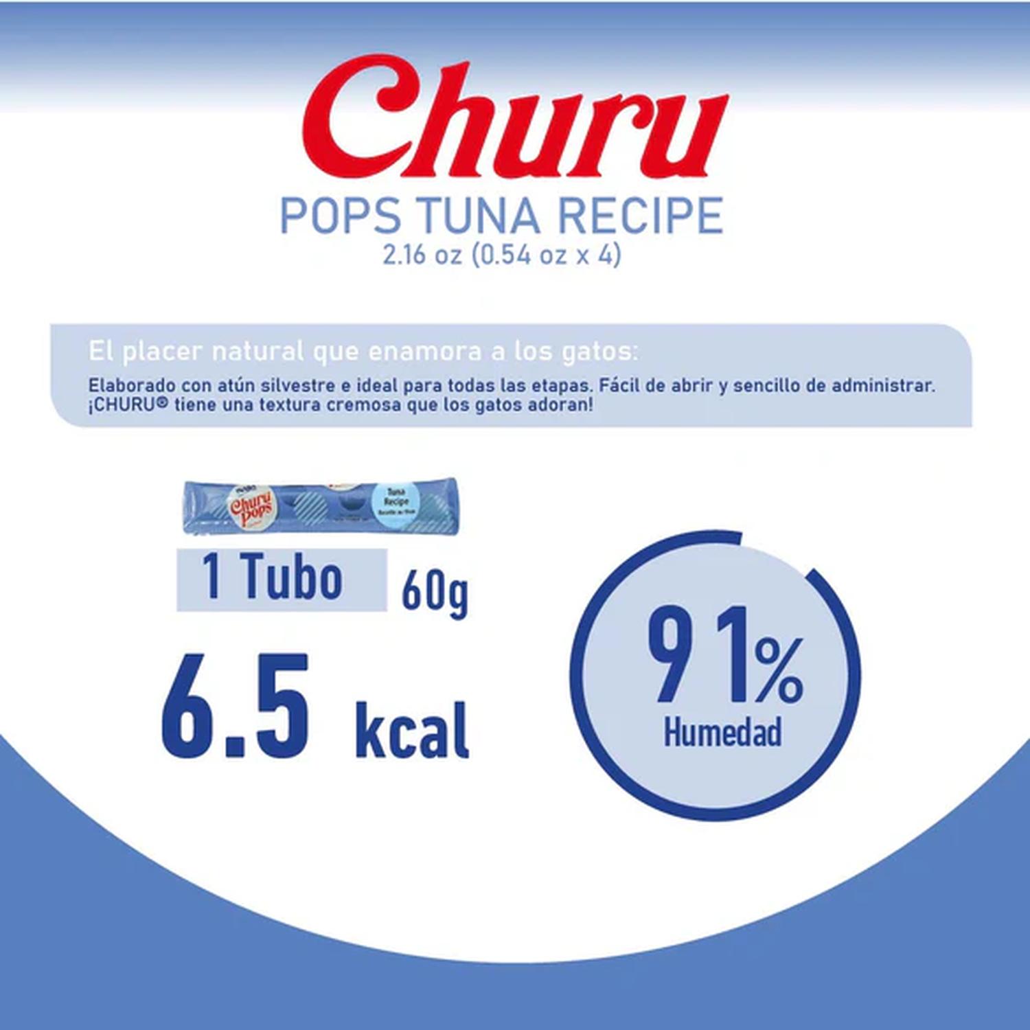 Inaba Churu Pops Atún Snack Premio Cremoso para Gatos 4 tubos | G.Valkyria - imagen 4
