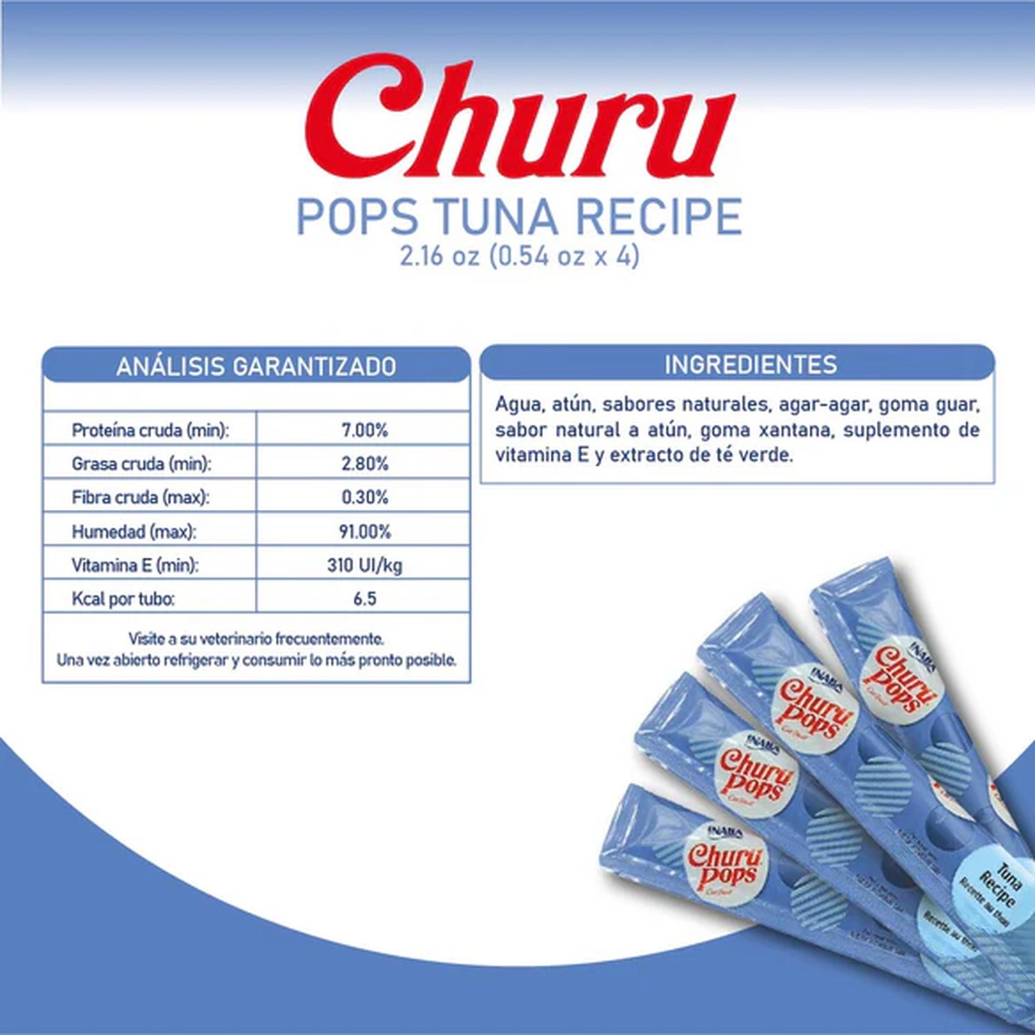 Inaba Churu Pops Atún Snack Premio Cremoso para Gatos 4 tubos | G.Valkyria - imagen 5