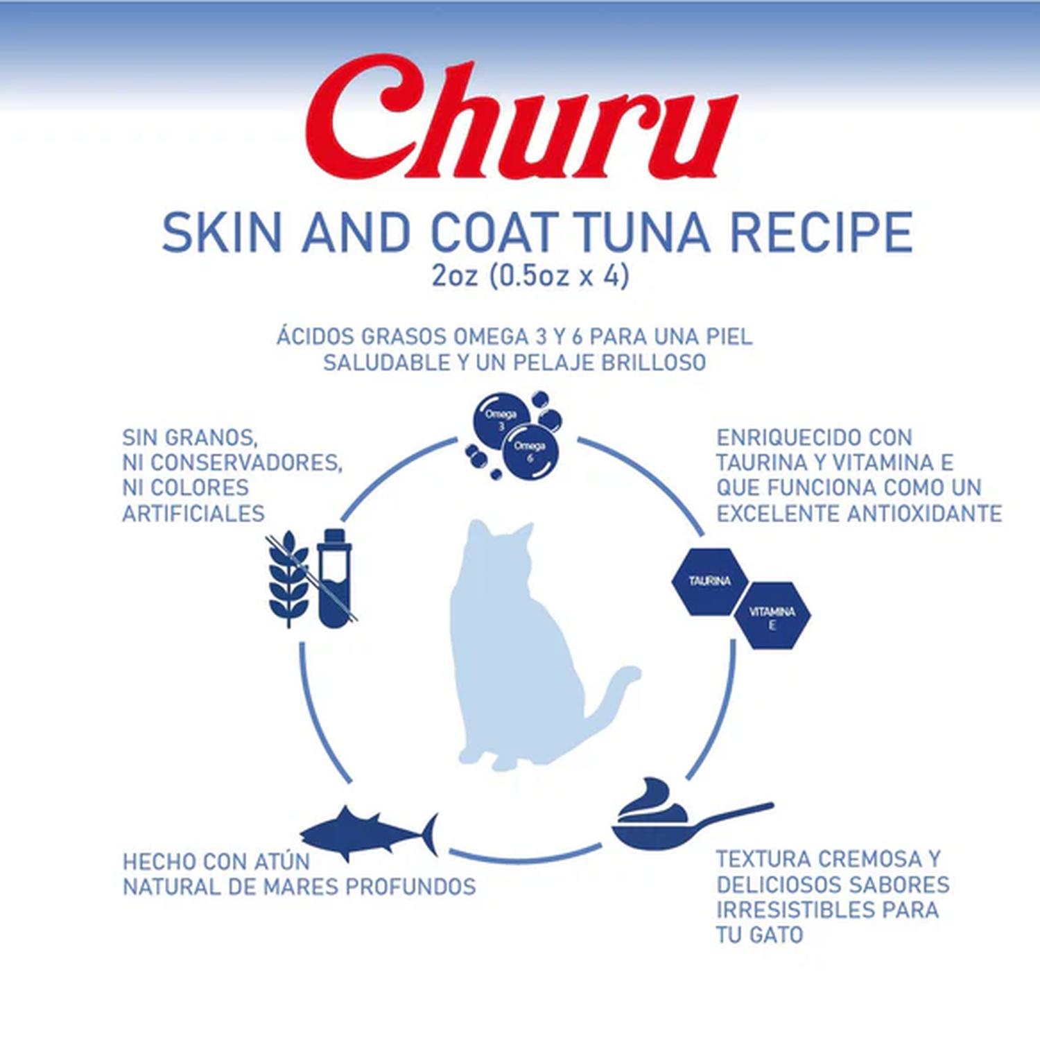 Inaba Churu Skin & Coat Atún Snack Premio Cremoso para Gatos | G.Valkyria - imagen 3
